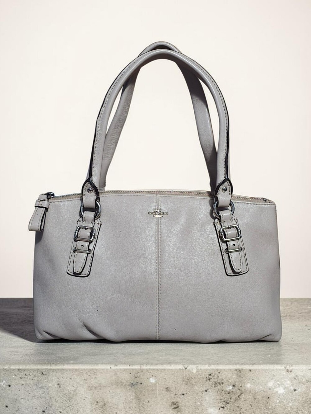 Coach Madison Beige Leather Mini Satchel Handbag